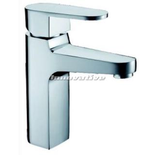 Cube To Curve Basin Mixer H/Duty Brass Chrome Finish Ceramic Disk Cartr WELS 4*