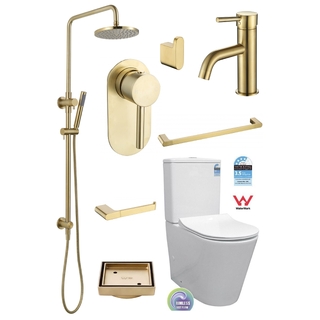 Brushed Gold Bathroom Package Round Design