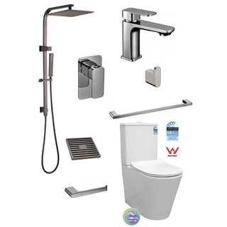 Gun Metal Bathroom Package Cube Radius Series