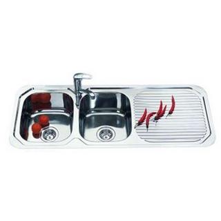 Double Bowl & Drain Kitchen Sink 1180*480*180