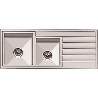 Drop In Kitchen Sink With Drainer 1&3/4 Bowl 1200*500*240mm Hand Made brushed