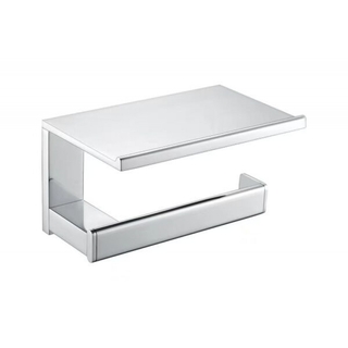 Chrome Toilet Roll Holder With Shelf Cube Design Ser05 Bathroom Accessories