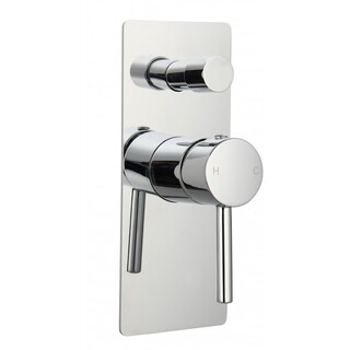 Lollypop Pintail Lever Shower Mixer with Bath Bath Diverter Wall Mixer Square Plate Brass Chrome