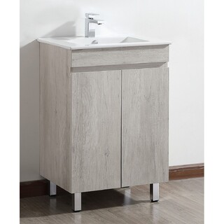 Floor Vanity Ash Timber Look 600 x 465 x 910mm Available with Ceramic AKN 600 top
