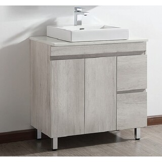 Ash Timber look Floor vanity with Stone top & Ceramic Above Counter Basin 900 x 465 x 960mm
