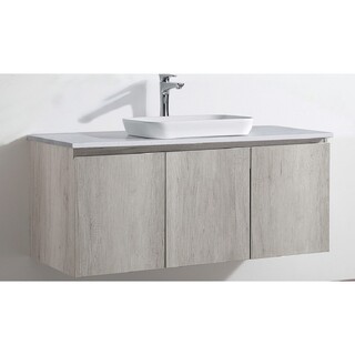 Ash Timber look wall hung vanity  Stone top with semi insert basin 1200 x 465 x 590mm