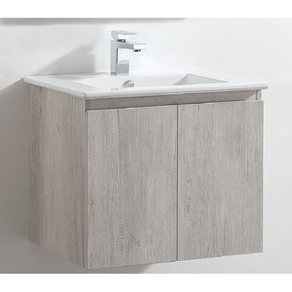 Ash Timber look wall hung vanity with ceramic top 600 x 465 x 520mm