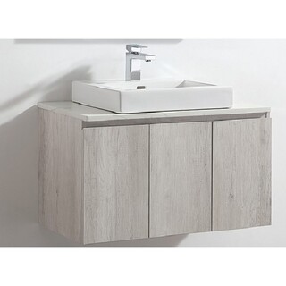 Ash 900 Timber look wall hung vanity Stone top with above counter basin 900 x 465 x 600mm