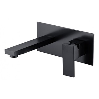 Square Matte Black Wall Spout And Mixer Combination