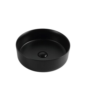 Round Circular Matte Black Ceramic Above Counter Basin 360x360x120mm