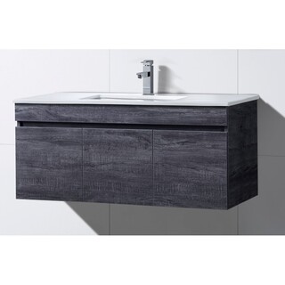 Grey Timber look wall hung vanity Stone Top Under Mount Basin 1200 x 465 x 520mm