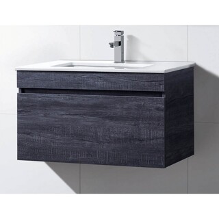 Timber look wall hung vanity - Forest Grey Stone Top Under Mount Ceramic Basin 900 x 465 x 520mm
