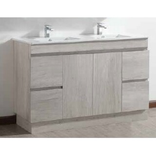 Ash Timber look Floor Vanity 1500 x 465 x 910mm Double bowl ceramic top