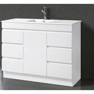 Gloss White gloss 2PAC cabinet Vanity Kickboard Ceramic Top 1200 x 465 x 900mm