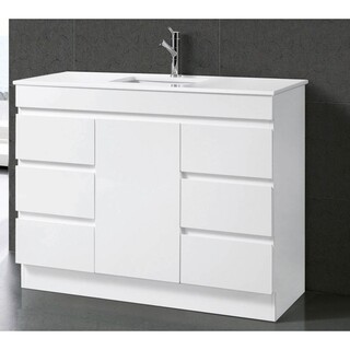 Gloss White Vanity Kickboard 2Pac Stone top Under counter basin 1200 x 465 x 900mm
