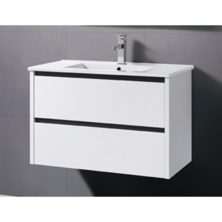 White Shadow Line Vanity Wall hung cabinet with ceramic top 900 x 465mm