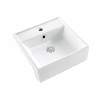 Square White Semi Recessed Ceramic Above Counter Basin 410x410x150mm