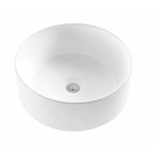Round Circular Gloss White Ceramic Above Counter Basin 400x400x150mm