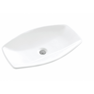 Oval Shape White Ceramic Above Counter Basin 600x385x120mm