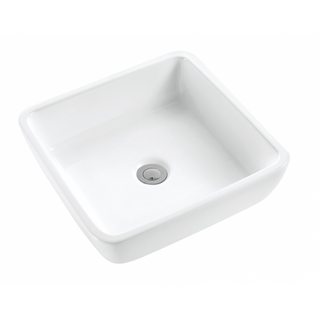 Square White Ceramic Above Counter Basin 400x400x115mm