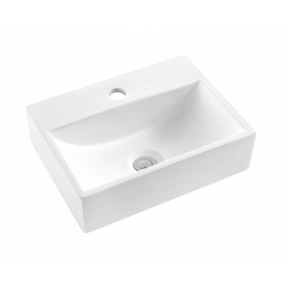Rectangle White Ceramic Above Counter Basin 400x300x120mm