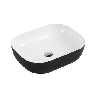 Oval Shape Black & White Ceramic Above Counter Basin 495x390x150mm
