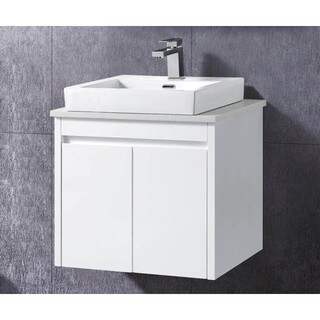 Wall Hung Vanity 600mm White Gloss 2Pac with Stone Top & Above Counter Ceramic Basin 600 x 465 x 600mm?
