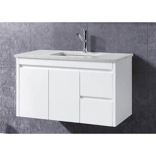  White gloss 2PAC wall hung vanity Stone top Under counter basin TB307 900x465x520mm