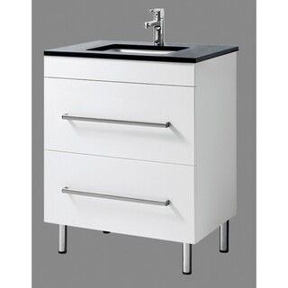 White gloss 2PAC Vanity Soft close U shape drawers Available with Ceramic top, Onyx Top or Stone Top 750 x 465 x 880mm
