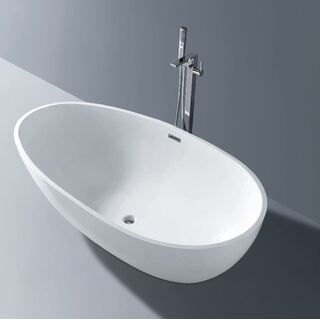 Stone Solid Surface Bath Tub Free Standing Large Avocado Design 1500*850*510 GLO