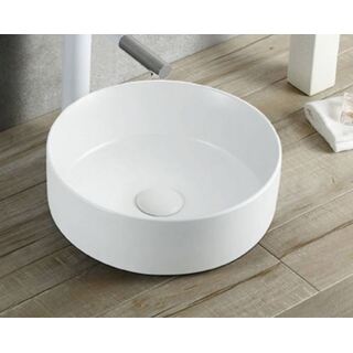 Ceramic Round Above Counter Basin White Round Slim Lip 360x120mm