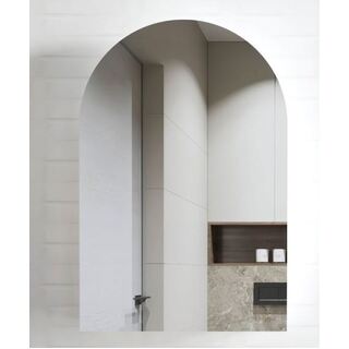 Arch Mirror Cabinet White Medicine Shaving Bathroom 610Wx900Hx120D Wall Hung or In-wall Pencil Edge Matte White