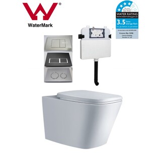 In Wall Toilet Suite New Ceramic S&P trap Soft Close Seat Concealed Cistern Cube