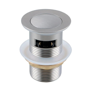 32/40mm Solid Brass Brushed Nickel Basin Pop Up Waste with Overflow