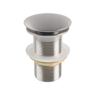 32/40mm Brushed Nickel Mushroom Solid Brass Basin Pop Up Waste with No Overflow