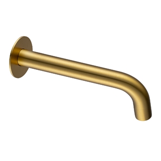 LUCID PIN Series Round Brushed Yellow Gold Bathtub/Basin Wall Spout