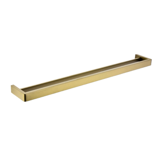 IVANO Series Square Brushed Yellow Gold Double Towel Rail 800mm