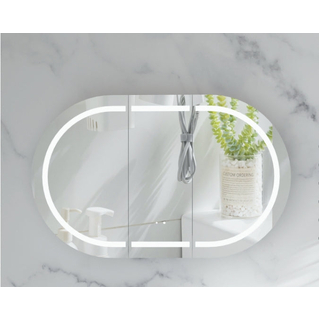 CARYSIL Mystic 1200X750mm MATTE WHITE OVAL LED Shaving Cabinet