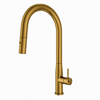 Carysil Slim Brushed Gold Pull Out Kitchen Mixer