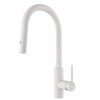 Carysil Round Granite White Pull Out Kitchen Mixer
