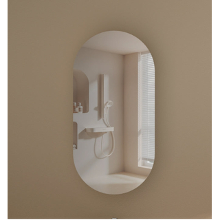 CARYSIL Noble 450x900mm WALNUT Oval Shaving Cabinet