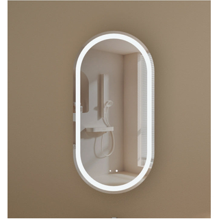 CARYSIL Noble 450x900mm WALNUT Oval LED Shaving Cabinet
