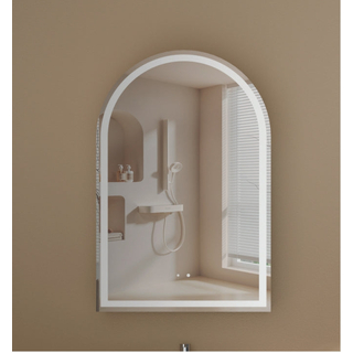 CARYSIL Imperial 600x900mm WALNUT Arch LED Shaving Cabinet