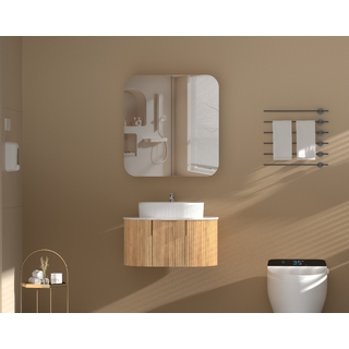 CARYSIL  750x800mm Grand Walnut Shaving Cabinet