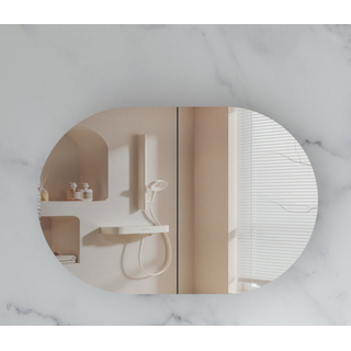 CARYSIL Mystic 900x600mm MATTE WHITE OVAL Shaving Cabinet