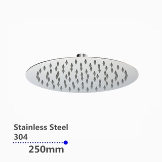 Super-slim Round Chrome Rainfall Shower Head 250mm