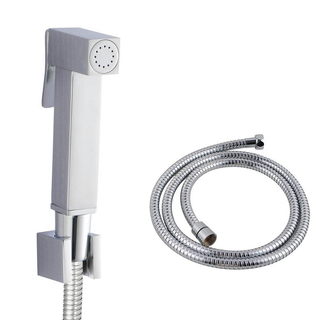Square Chrome Toilet Bidet Spray Kit with 1.2m PVC Hose