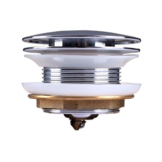 40mm Chrome Solid Brass Bathtub Mushroom Pop Up Waste Drain NO Overflow
