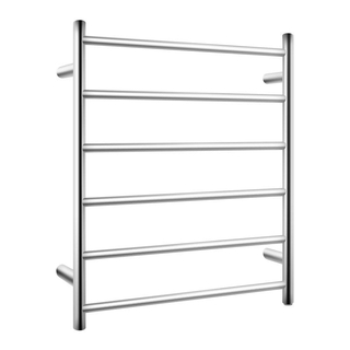 Round Chrome Electric Heated Towel Rack 6 Bars