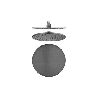 Round Gun Metal Grey Brass Shower Head 250mm (Brass)